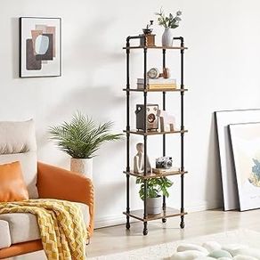NEW SALE | Ladder Shelf,5-Tier Storage Shelves,Small Bookshelf,Shelving Unit with Metal Frame,Vintage Industrial Plant Display Stand,Bookcase for Living Room, Home Office