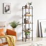 NEW SALE | Ladder Shelf,5-Tier Storage Shelves,Small Bookshelf,Shelving Unit with Metal Frame,Vintage Industrial Plant Display Stand,Bookcase for Living Room, Home Office Image 3