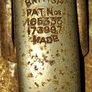 Vintage Hard Travel Suitcase, 1940s to 1950s, featuring a rigid textured brown exterior, metal corner guards, and a molded carry handle, Measurements are in the photo's, Postage Available or Collection Image 7