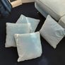 Antique Dutch sofa blue buttoned back with 4 cushions and 2 arm covers Image 5