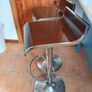 Has to go: 2 x Island Bar Chairs / Counter Stools, chrome, wooden seating, height adjustable Image 3