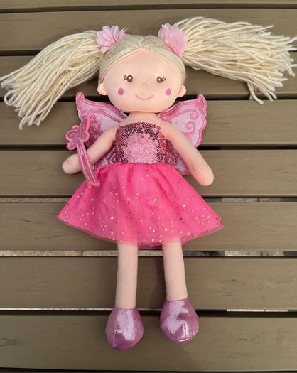 Sweety Toys plush pink fairy rag doll EUC