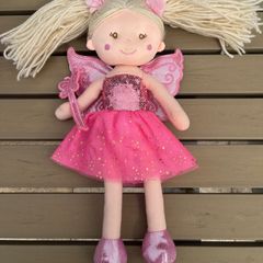 Sweety Toys plush pink fairy rag doll EUC