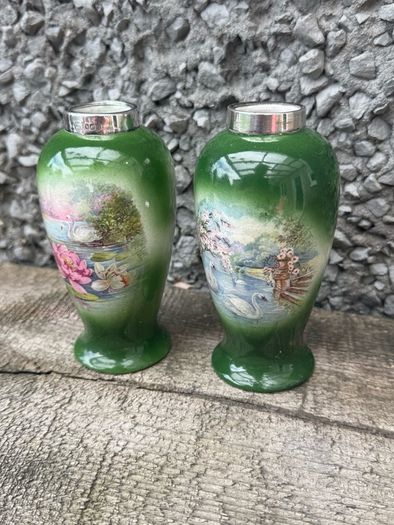 Antique Silver Mounted Posy Bud Vases