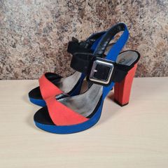 Womens GRAZIA  blue multi high heel shoes Size UK 6 EU 39
