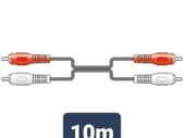 10 Meter 2 x RCA Plugs to 2 x RCA Plugs Leads