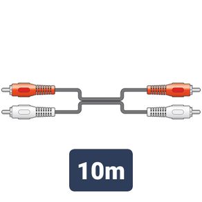10 Meter 2 x RCA Plugs to 2 x RCA Plugs Leads