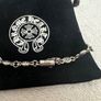 925 Sterling Silver Unisex Bracelet with Floral Design  Vintage Style Image 3