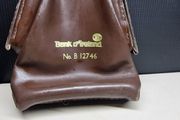 Vintage Bank of Ireland Leather Money Bag  Locking Deposit Pouch
