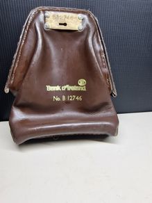 Vintage Bank of Ireland Leather Money Bag  Locking Deposit Pouch