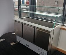 Three door stainless steel refrigerated for food display