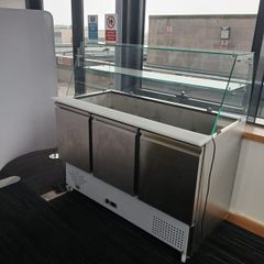 Three door stainless steel refrigerated for food display