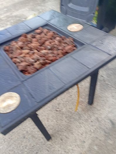 Gas patio heater table