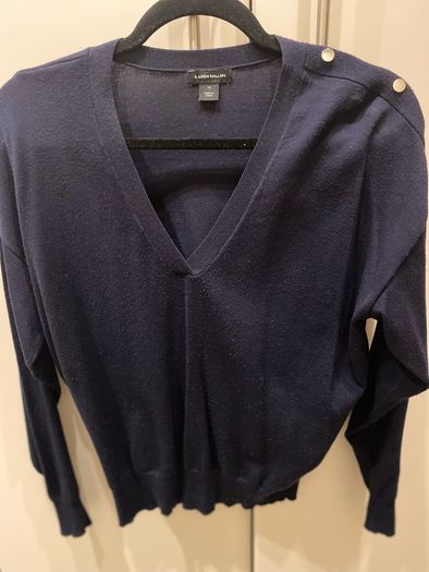 Karen Millen navy v neck jumper