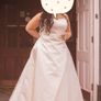 Satin & Diamante Tulle Wedding Dress Image 8