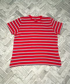 Lee Mens Regular Fit Short Sleeve T-Shirt Size XL Striped Red/White/Navy