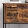 Sideboard, cabinet with 2 drawers and doors, 1 shelf, for dining room, living room, kitchen, 100 x 35 x 84.5 cm, industrial design, vintage brown-black Image 4