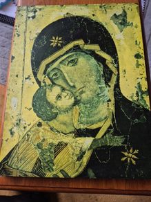 Vintage Icon of Our Lady Tenderness of Vladimir. Religious. Glenstal Abbey.
