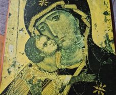 Vintage Icon of Our Lady Tenderness of Vladimir. Religious. Glenstal Abbey.