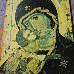 Vintage Icon of Our Lady Tenderness of Vladimir. Religious. Glenstal Abbey.