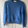 Alex Gore Brown Cornflower blue 100% wool Saturday sweater size small Image 2
