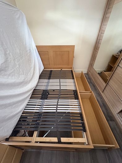 Double Bed Frame with Storage Drawers
