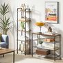 NEW SALE | Ladder Shelf,5-Tier Storage Shelves,Small Bookshelf,Shelving Unit with Metal Frame,Vintage Industrial Plant Display Stand,Bookcase for Living Room, Home Office Image 6