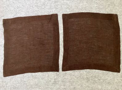 2 x fabric napkin - brown - 38 x 38 cm