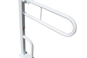 Toilet safety drop down grab rail