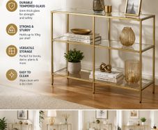 Gold Glass Console Table