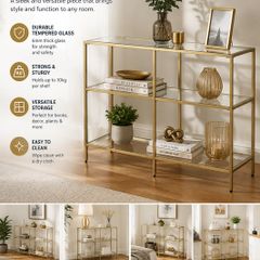 Gold Glass Console Table