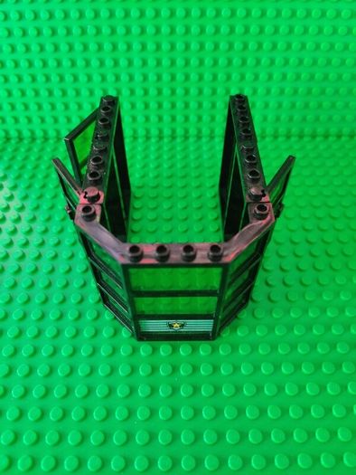 Used Lego LEGO Black Police Station City Panels with Translucent Green Glass