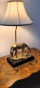 brass horse lamp