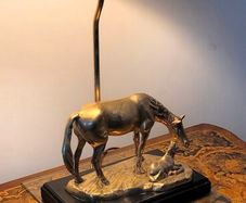 brass horse lamp