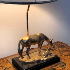 brass horse lamp