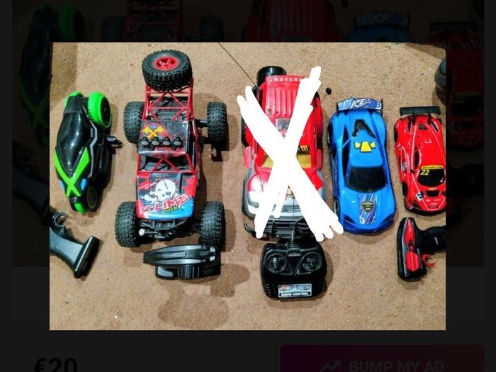 3 Toy remote control cars, 4 cars in total to be sold together