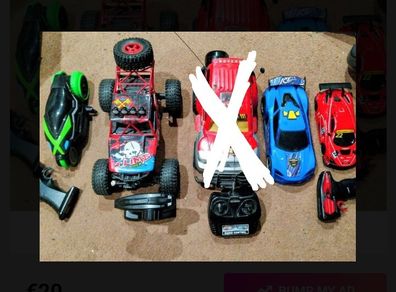 3 Toy remote control cars, 4 cars in total to be sold together