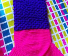 Hand knitted mermaid tail.