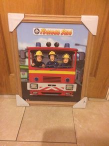 fireman Sam poster framed free postage