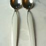 Pair Vintage Norwegian Hallmarked Sterling Silver 925 White Enamel Coffee Spoons. Excellent Condition. Image 6