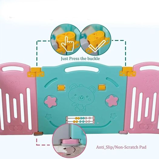 UANLAUO Foldable Baby Playpen Safety Play Yard for Toddler, Kids Activity Centre Indoor or Outdoor (14 Panel Multi)