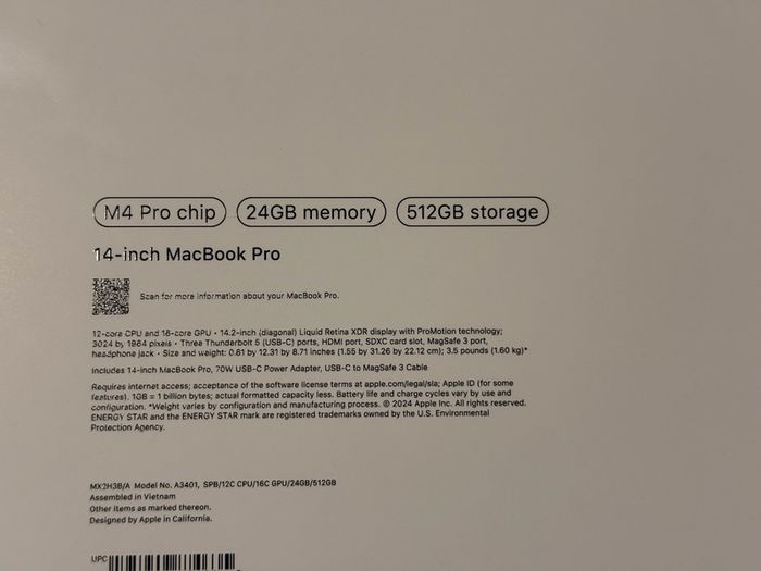 MacBook Pro 14-inch 24/512GB (M4 Pro 2025 IRISH STOCK)Brand New Sealed 1 year Apple Warranty RECEIPT