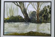 Krzysztof Michalski -  Large original watercolor painting titled "Trzy Wierzby" (Three Willows)