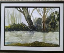Krzysztof Michalski -  Large original watercolor painting titled "Trzy Wierzby" (Three Willows)