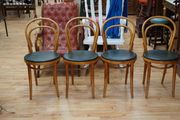 Set of 4 Vintage Bentwood Bistro Chairs (Czechoslovakia)