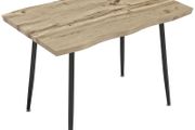 Dining Table for 4 People, 110 cm Nordic Rectangular Kitchen Table with Steel Legs for Living Room and Dining Room, Oak