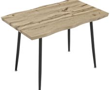 Dining Table for 4 People, 110 cm Nordic Rectangular Kitchen Table with Steel Legs for Living Room and Dining Room, Oak