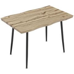 Dining Table for 4 People, 110 cm Nordic Rectangular Kitchen Table with Steel Legs for Living Room and Dining Room, Oak