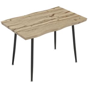 Dining Table for 4 People, 110 cm Nordic Rectangular Kitchen Table with Steel Legs for Living Room and Dining Room, Oak