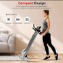 Manual Compact foldable treadmill with transportation wheels for easy portability.   Folded dimension: 20Lx23Wx50h in. Image 4